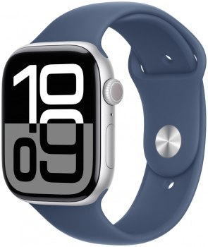 Apple Watch Series 10 GPS 46mm Silver Aluminium Case with Denim Sport Band - M/L Apple Watch Series 10 GPS 46mm Silver Aluminium Case with Denim Sport Band - M/L