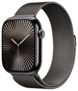 Apple Watch Series 10 GPS + Cellular 46mm Slate Titanium Case | Slate Milanese Loop - M/L