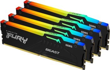 KINGSTON DDR5 128GB 5600Mhz CL40 FURY Beast RGB KITx4 KINGSTON DDR5 128GB 5600Mhz CL40 FURY Beast RGB KITx4