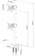 Uchwyt - Techly 020690 Uchwyt podwójny biurkowy LED/LCD, 13-27", 20kg, pionowy