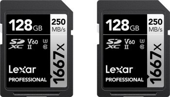 Lexar SDXC 128GB Professional 1667x UHS-II U3 - 2 pack Lexar SDXC 128GB Professional 1667x UHS-II U3 - 2 pack