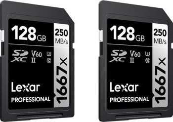 Lexar SDXC 128GB Professional 1667x UHS-II U3 - 2 pack Lexar SDXC 128GB Professional 1667x UHS-II U3 - 2 pack