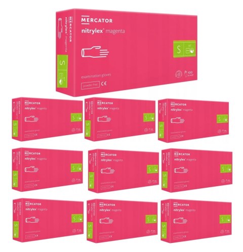 Rękawice Nitrylowe 100 szt. Nitrylex Magenta - 10 szt. (XS 5-6) Rękawice Nitrylowe 100 szt. Nitrylex Magenta - 10 szt. (XS 5-6)