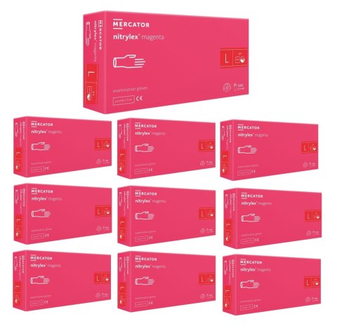 Rękawice Nitrylowe 100 szt. Nitrylex Magenta - 10 szt. (S 6-7) Rękawice Nitrylowe 100 szt. Nitrylex Magenta - 10 szt. (S 6-7)