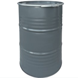 Beczka stalowa metalowa OH 212L zdejmowane wieko z korkami 2 i 3/4 - SZARA MIX