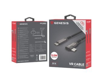 Genesis USB-C 3.2 5.0m czarny PD 60W VR Genesis USB-C 3.2 5.0m czarny PD 60W VR