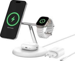 Belkin BOOST CHARGE PRO MagSafe ładowarka indukcyjna 3w1 iPhone Apple Watch i AirPods biała