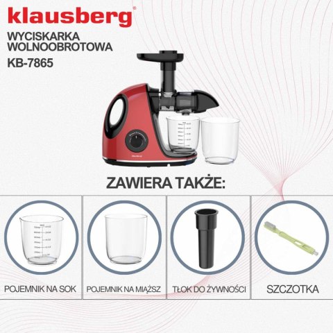 SOKOWIRÓWKA WYCISKARKA WOLNOOBROTOWA KLAUSBERG KB-7865 SOKOWIRÓWKA WYCISKARKA WOLNOOBROTOWA KLAUSBERG KB-7865