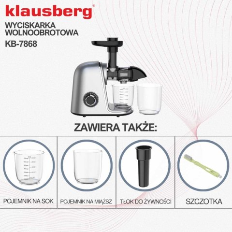 SOKOWIRÓWKA WYCISKARKA WOLNOOBROTOWA KLAUSBERG KB-7868 SOKOWIRÓWKA WYCISKARKA WOLNOOBROTOWA KLAUSBERG KB-7868