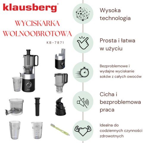 SOKOWIRÓWKA WYCISKARKA WOLNOOBROTOWA PIONOWA KLAUSBERG KB-7871 SOKOWIRÓWKA WYCISKARKA WOLNOOBROTOWA PIONOWA KLAUSBERG KB-7871