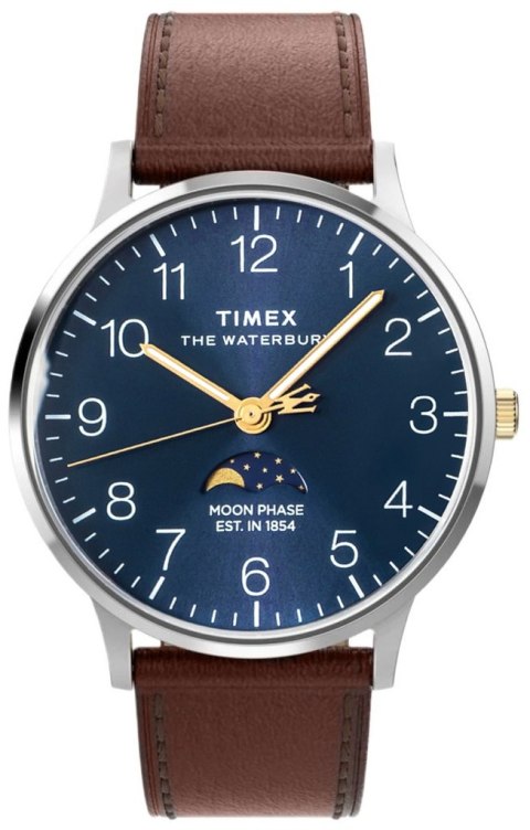 Zegarek Męski TIMEX Waterbury Classic Moon Phase TW2W75600 + BOX Zegarek Męski TIMEX Waterbury Classic Moon Phase TW2W75600 + BOX