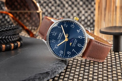 Zegarek Męski TIMEX Waterbury Classic Moon Phase TW2W75600 + BOX Zegarek Męski TIMEX Waterbury Classic Moon Phase TW2W75600 + BOX