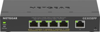 Netgear GS305EPP-100PES 5PT GE PLUS SWCH W/ HI-PWR Netgear GS305EPP-100PES 5PT GE PLUS SWCH W/ HI-PWR
