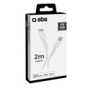 Kabel przewód USB-C - iPhone Lightning 2m - biały