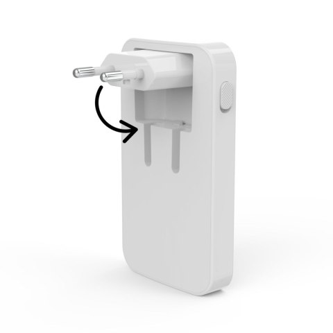 Ładowarka sieciowa składana GaN USB-C USB-A 65W - biała Ładowarka sieciowa składana GaN USB-C USB-A 65W - biała