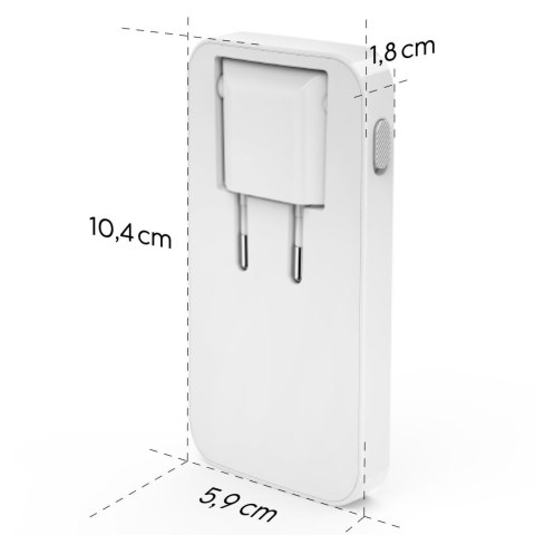 Ładowarka sieciowa składana GaN USB-C USB-A 65W - biała Ładowarka sieciowa składana GaN USB-C USB-A 65W - biała