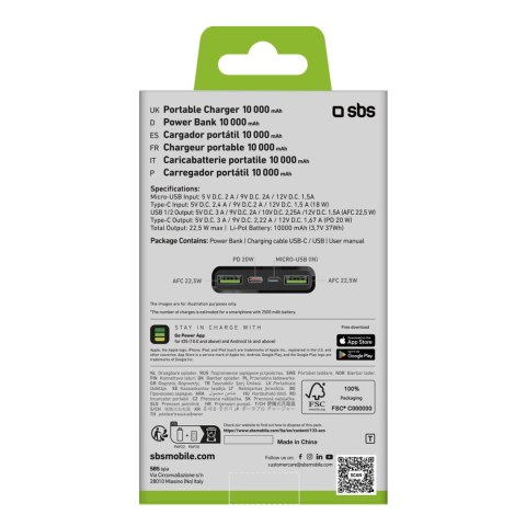 Powerbank 10000 mAh Power Delivery 20W - czarny Powerbank 10000 mAh Power Delivery 20W - czarny