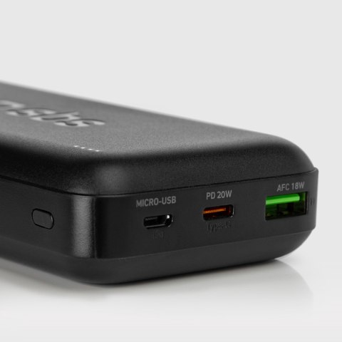 Powerbank 20000 mAh PD USB-C USB-A Micro-USB 20W - czarny Powerbank 20000 mAh PD USB-C USB-A Micro-USB 20W - czarny