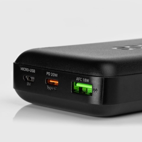 Powerbank 20000 mAh PD USB-C USB-A Micro-USB 20W - czarny Powerbank 20000 mAh PD USB-C USB-A Micro-USB 20W - czarny