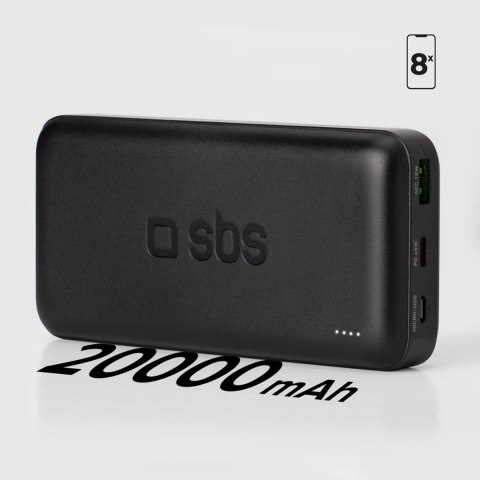 Powerbank 20000 mAh PD USB-C USB-A Micro-USB 20W - czarny Powerbank 20000 mAh PD USB-C USB-A Micro-USB 20W - czarny