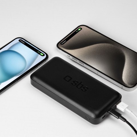 Powerbank 20000 mAh PD USB-C USB-A Micro-USB 20W - czarny Powerbank 20000 mAh PD USB-C USB-A Micro-USB 20W - czarny