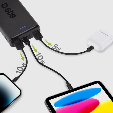 Powerbank 20000 mAh USB-A USB-C - czarny Powerbank 20000 mAh USB-A USB-C - czarny
