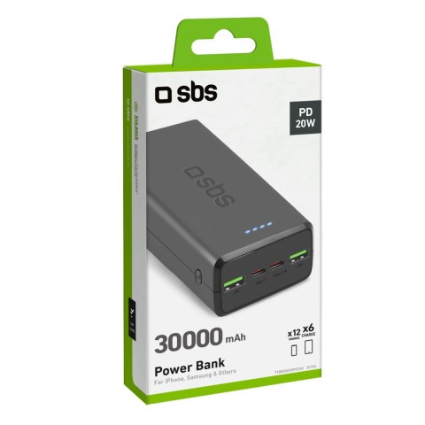 Powerbank 30000 mAh USB-C USB-A - czarny Powerbank 30000 mAh USB-C USB-A - czarny