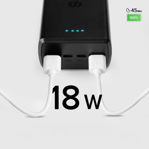 Powerbank 30000 mAh USB-C USB-A - czarny Powerbank 30000 mAh USB-C USB-A - czarny