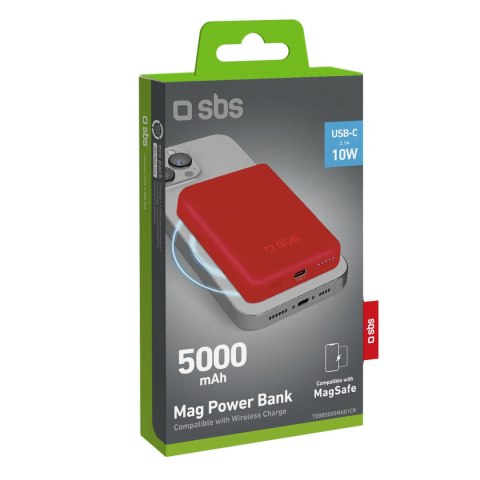 Powerbank 5000 mAh MagSafe - czerwony Powerbank 5000 mAh MagSafe - czerwony