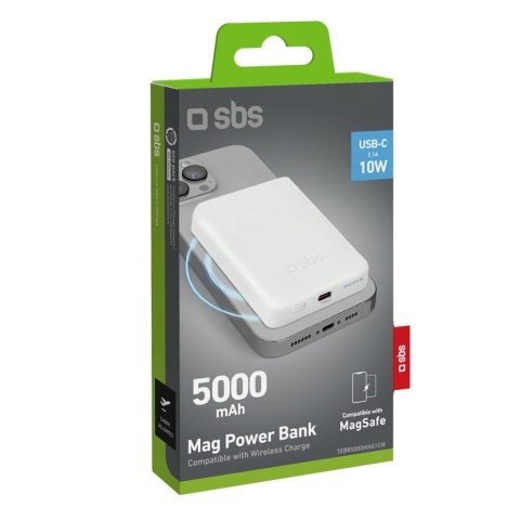 Powerbank 5000 mAh USB-C kompatybilny z MagSafe - biały Powerbank 5000 mAh USB-C kompatybilny z MagSafe - biały