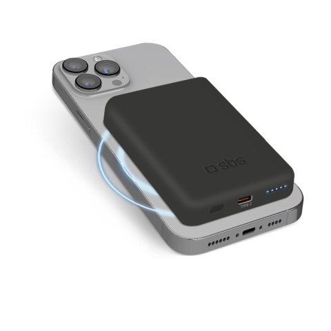Powerbank beprzewodowy 5000 mAh USB-C MagSafe - czarny Powerbank beprzewodowy 5000 mAh USB-C MagSafe - czarny