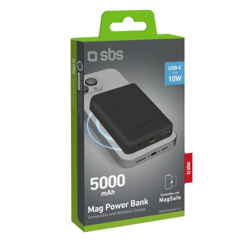 Powerbank beprzewodowy 5000 mAh USB-C MagSafe - czarny Powerbank beprzewodowy 5000 mAh USB-C MagSafe - czarny
