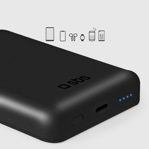 Powerbank beprzewodowy 5000 mAh USB-C MagSafe - czarny Powerbank beprzewodowy 5000 mAh USB-C MagSafe - czarny
