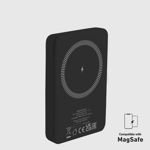 Powerbank beprzewodowy 5000 mAh USB-C MagSafe - czarny Powerbank beprzewodowy 5000 mAh USB-C MagSafe - czarny