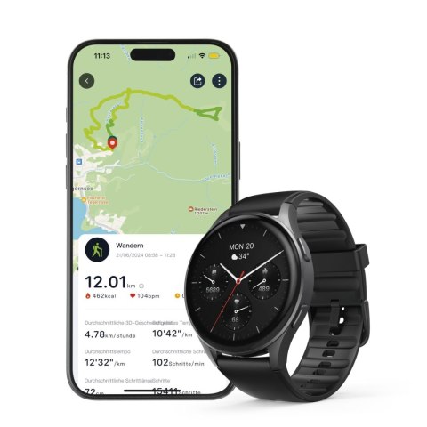 Smartwatch Hama 8900 GPS AMOLED 1.43'' z paskiem silikonowym - czarny Smartwatch Hama 8900 GPS AMOLED 1.43'' z paskiem silikonowym - czarny