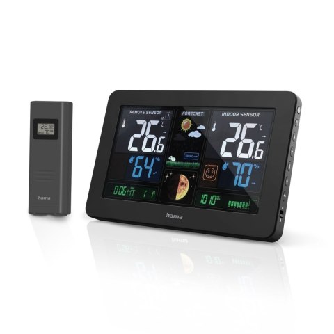 Stacja pogody Hama Premium z kolorowym wyświetlaczem USB - czarna Stacja pogody Hama Premium z kolorowym wyświetlaczem USB - czarna