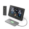 Stacja pogody Hama Premium z kolorowym wyświetlaczem USB - czarna