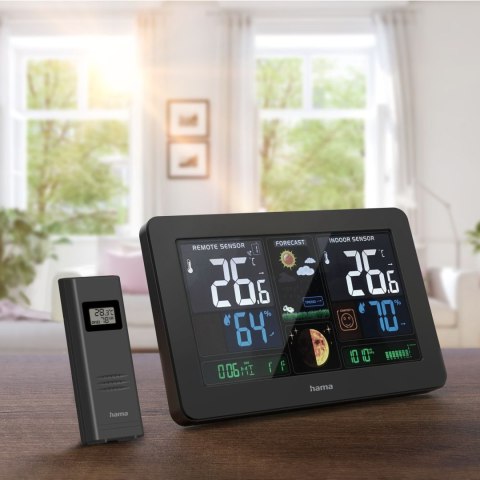 Stacja pogody Hama Premium z kolorowym wyświetlaczem USB - czarna Stacja pogody Hama Premium z kolorowym wyświetlaczem USB - czarna