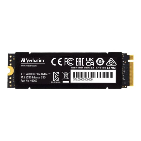 Dysk SSD Verbatim Vi7000G 4TB M.2 2280 PCIe Gen4 NVME (7000/6400 MB/s) Dysk SSD Verbatim Vi7000G 4TB M.2 2280 PCIe Gen4 NVME (7000/6400 MB/s)