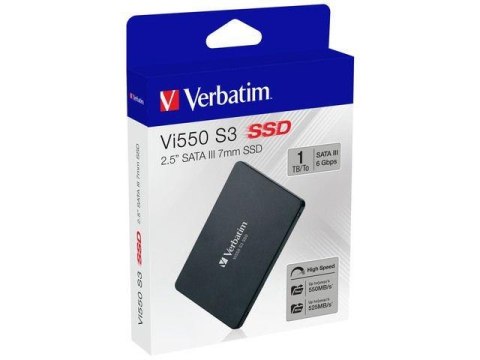 Dysk SSD wewnętrzny Verbatim Vi550 S3 1TB 2.5" SATA III czarny Dysk SSD wewnętrzny Verbatim Vi550 S3 1TB 2.5" SATA III czarny