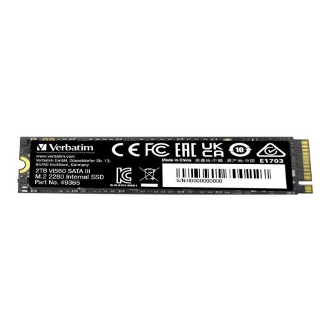Dysk SSD wewnętrzny Verbatim Vi560 S3 2TB M.2 2280 SATA Dysk SSD wewnętrzny Verbatim Vi560 S3 2TB M.2 2280 SATA