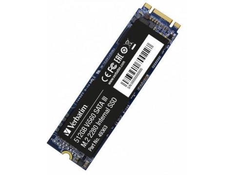 Dysk SSD wewnętrzny Verbatim Vi560 S3 512GB M.2 2280 SATA Dysk SSD wewnętrzny Verbatim Vi560 S3 512GB M.2 2280 SATA