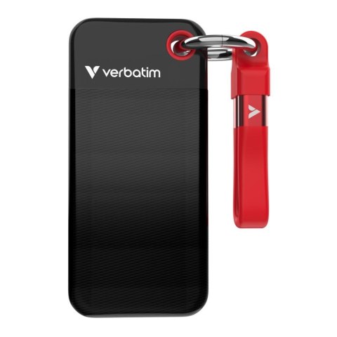 Dysk SSD zewnętrzny Verbatim Pocket SSD 1TB USB-C 3.2 Gen 2 czarny/czerwony Dysk SSD zewnętrzny Verbatim Pocket SSD 1TB USB-C 3.2 Gen 2 czarny/czerwony