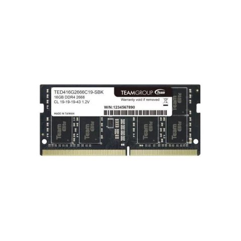 Pamięć SODIMM DDR4 Team Group Elite 16GB (1x16GB) 2666MHz CL19 1,2V Pamięć SODIMM DDR4 Team Group Elite 16GB (1x16GB) 2666MHz CL19 1,2V