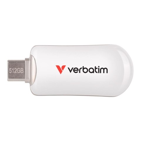 Pendrive Verbatim Plectra 512GB USB-C 3.0 White Pendrive Verbatim Plectra 512GB USB-C 3.0 White