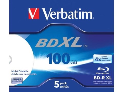 Płyty BD-R Verbatim XL 100GB X4 Wide inkjet printable (5 Jewel Case) Płyty BD-R Verbatim XL 100GB X4 Wide inkjet printable (5 Jewel Case)