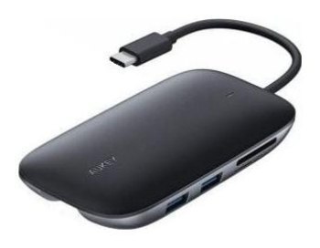 Aukey aluminiowy HUB USB-C | 8w1 | RJ45 Ethernet 10/100/1000Mbps | 3xUSB 3.1 | HDMI 4k@30Hz | SD i microSD | USB-C Power Deliver Aukey aluminiowy HUB USB-C | 8w1 | RJ45 Ethernet 10/100/1000Mbps | 3xUSB 3.1 | HDMI 4k@30Hz | SD i microSD | USB-C Power Deliver