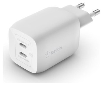Belkin 65W 2x USB-C GaN z PPS, biały Belkin 65W 2x USB-C GaN z PPS, biały