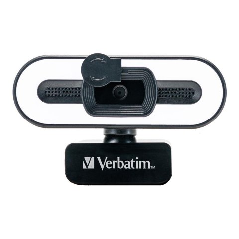 Kamera internetowa Verbatim AWC-02 1080p FHD USB 2.0 z mikrofonem i podświetleniem LED czarna Kamera internetowa Verbatim AWC-02 1080p FHD USB 2.0 z mikrofonem i podświetleniem LED czarna