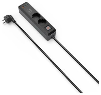Listwa antyprzepięciowa - Hama Listwa Zasilająca 2 gniazda SCHUKO, 1,4M, 1 USB-C, 1 USB-A, Power Delivery, 65W Listwa antyprzepięciowa - Hama Listwa Zasilająca 2 gniazda SCHUKO, 1,4M, 1 USB-C, 1 USB-A, Power Delivery, 65W